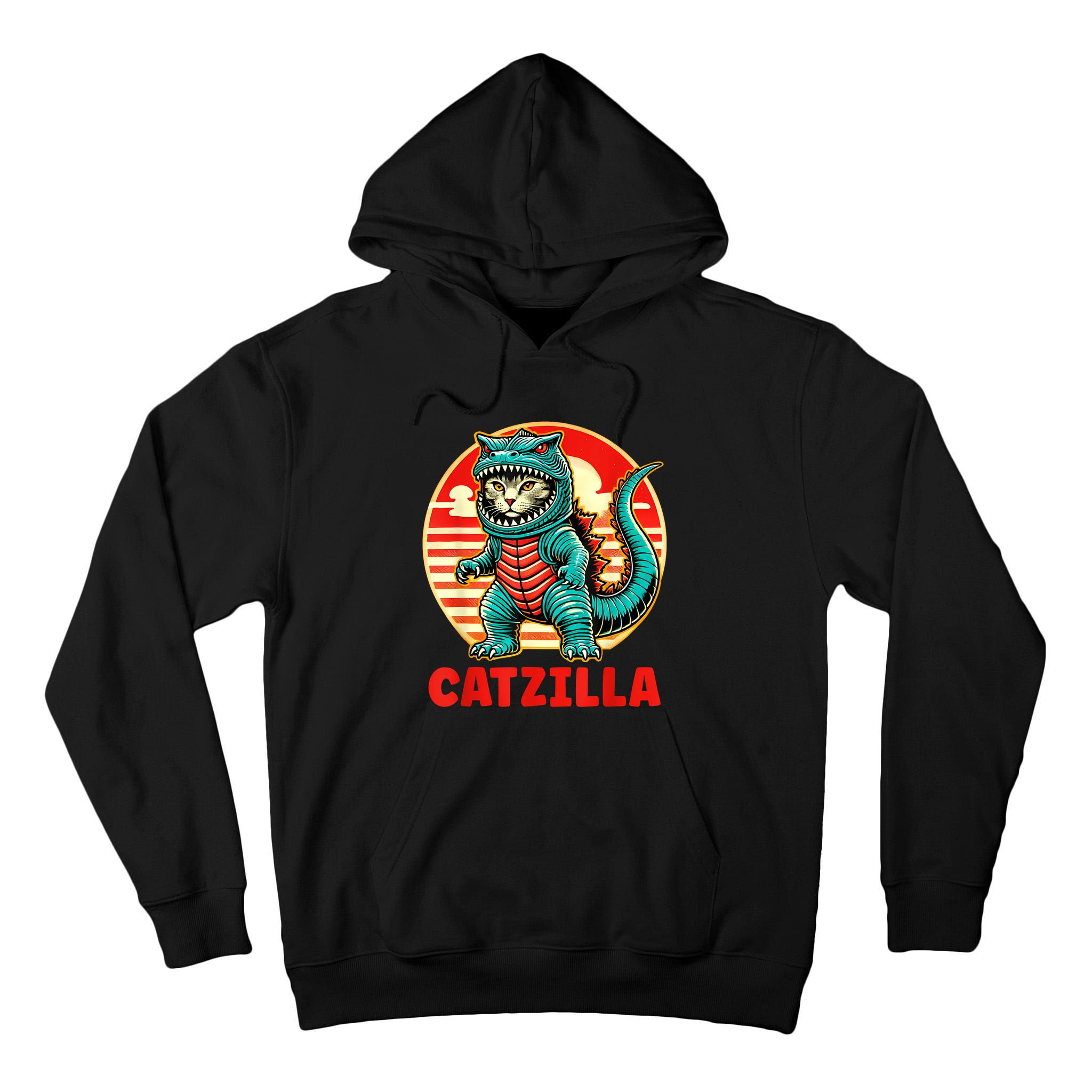 Cat Catzilla Cat Mom Cat Dad Tall Hoodie