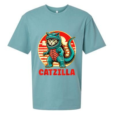 Cat Catzilla Cat Mom Cat Dad Sueded Cloud Jersey T-Shirt