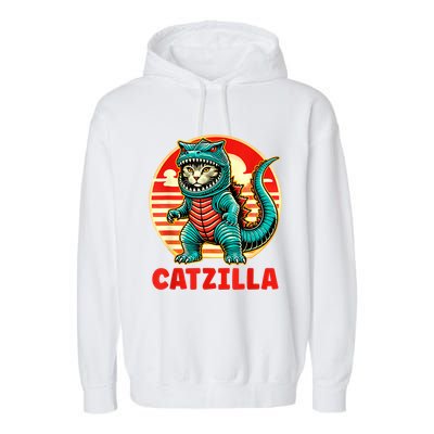 Cat Catzilla Cat Mom Cat Dad Garment-Dyed Fleece Hoodie