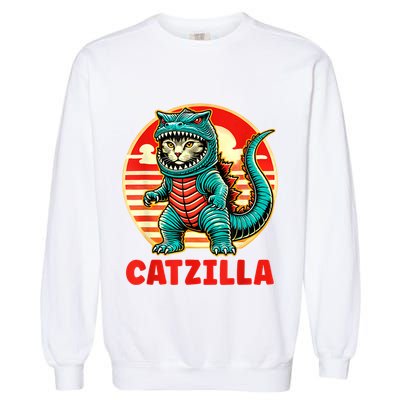 Cat Catzilla Cat Mom Cat Dad Garment-Dyed Sweatshirt