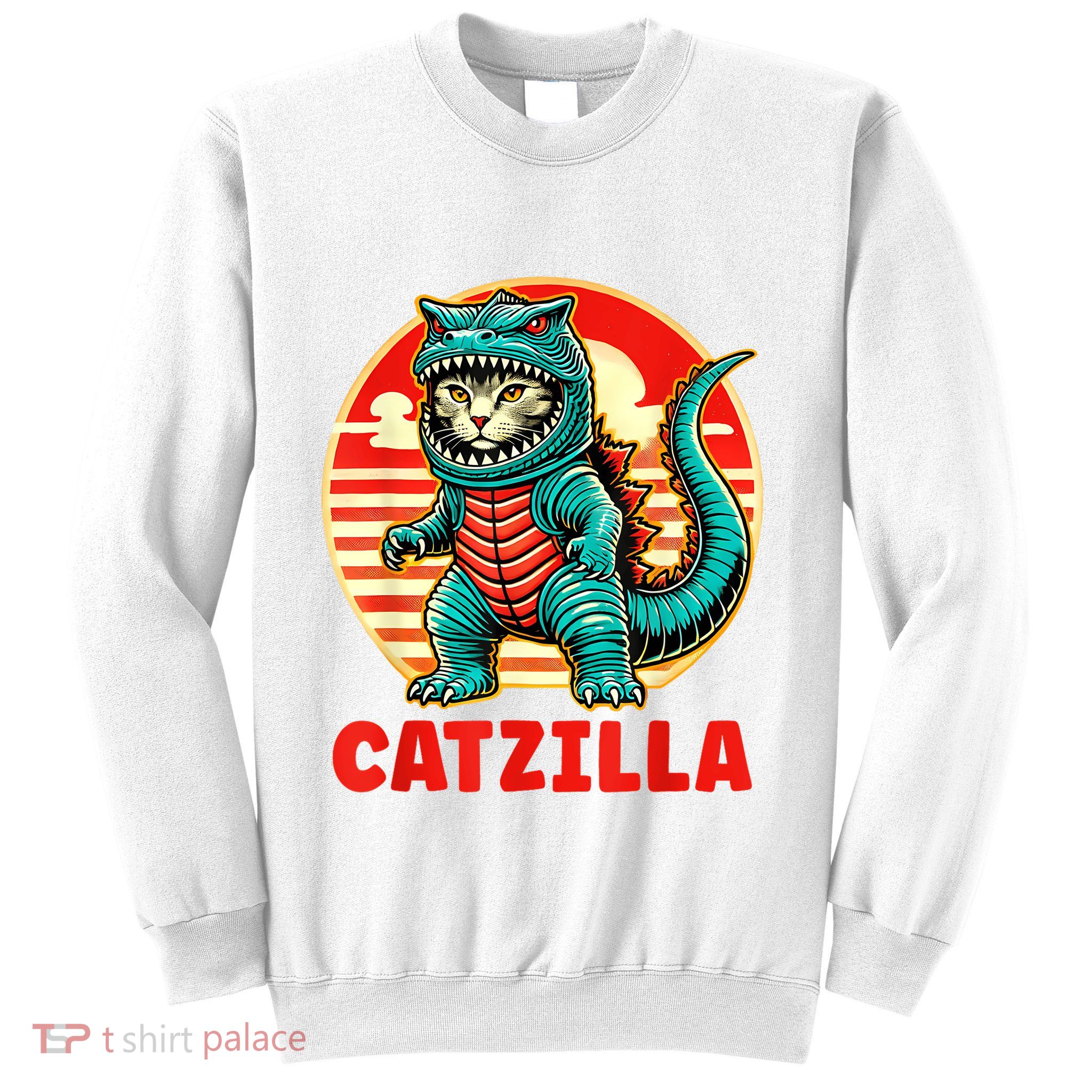 Cat Catzilla Cat Mom Cat Dad Sweatshirt