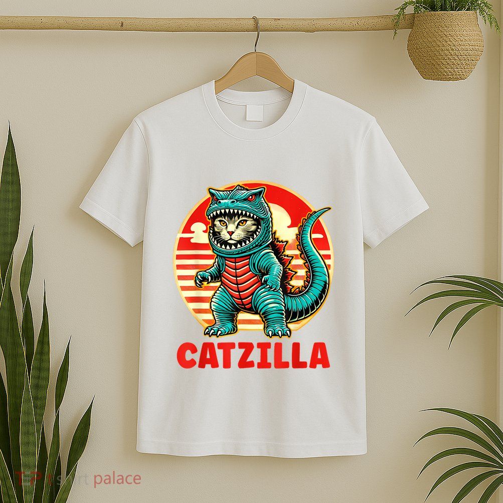 Cat Catzilla Cat Mom Cat Dad T-Shirt