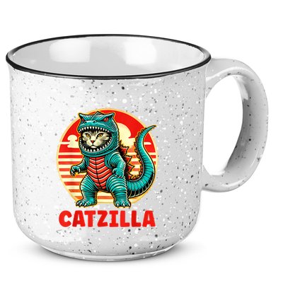 Cat Catzilla Cat Mom Cat Dad 15oz Campfire Ceramic Mug