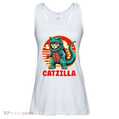 Cat Catzilla Cat Mom Cat Dad Ladies Essential Flowy Tank