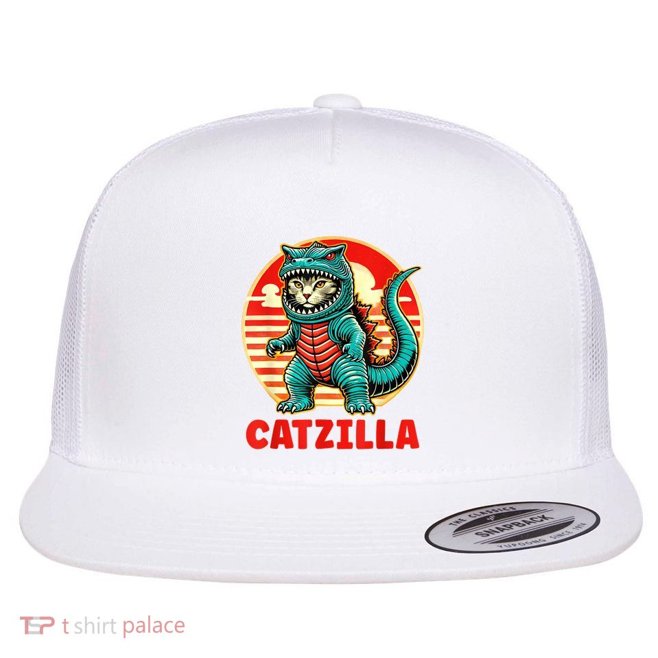 Cat Catzilla Cat Mom Cat Dad Flatbill Hat