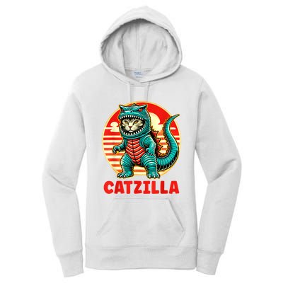 Cat Catzilla Cat Mom Cat Dad Women's Pullover Hoodie