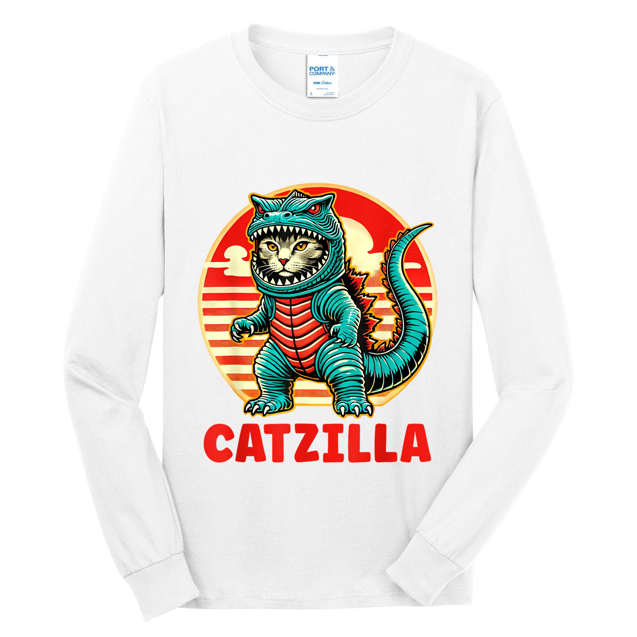 Cat Catzilla Cat Mom Cat Dad Tall Long Sleeve T-Shirt