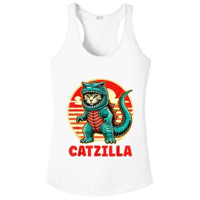 Cat Catzilla Cat Mom Cat Dad Ladies PosiCharge Competitor Racerback Tank
