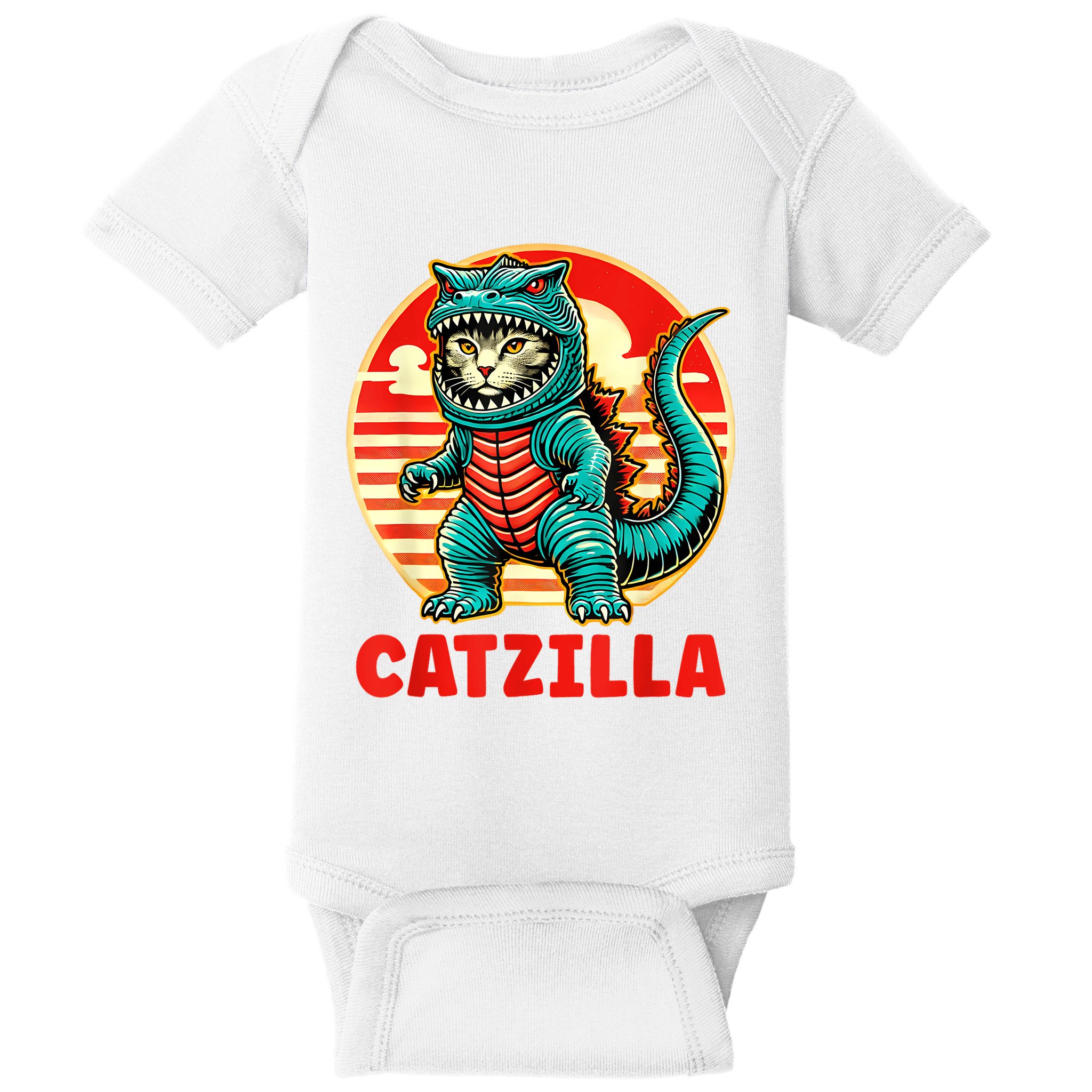 Cat Catzilla Cat Mom Cat Dad Baby Bodysuit