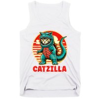 Cat Catzilla Cat Mom Cat Dad Tank Top