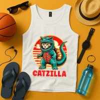 Cat Catzilla Cat Mom Cat Dad Tank Top