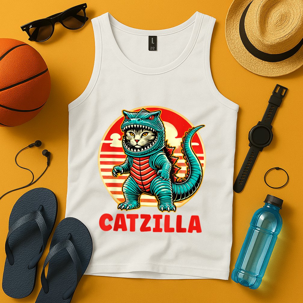 Cat Catzilla Cat Mom Cat Dad Tank Top