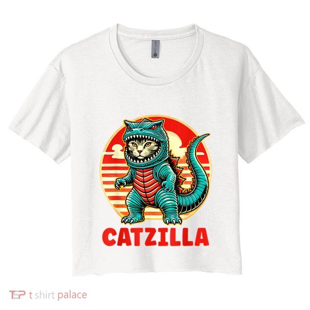 Cat Catzilla Cat Mom Cat Dad Crop Top