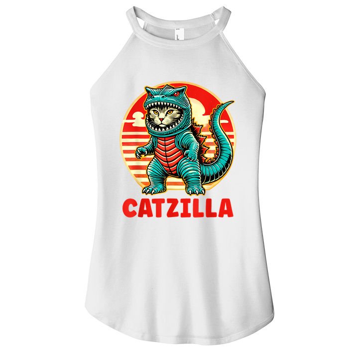Cat Catzilla Cat Mom Cat Dad Women's Perfect Tri Rocker Tank