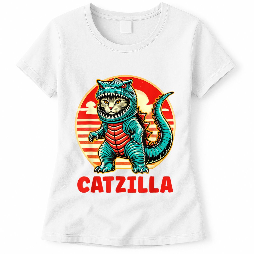 Cat Catzilla Cat Mom Cat Dad Womens T-Shirt