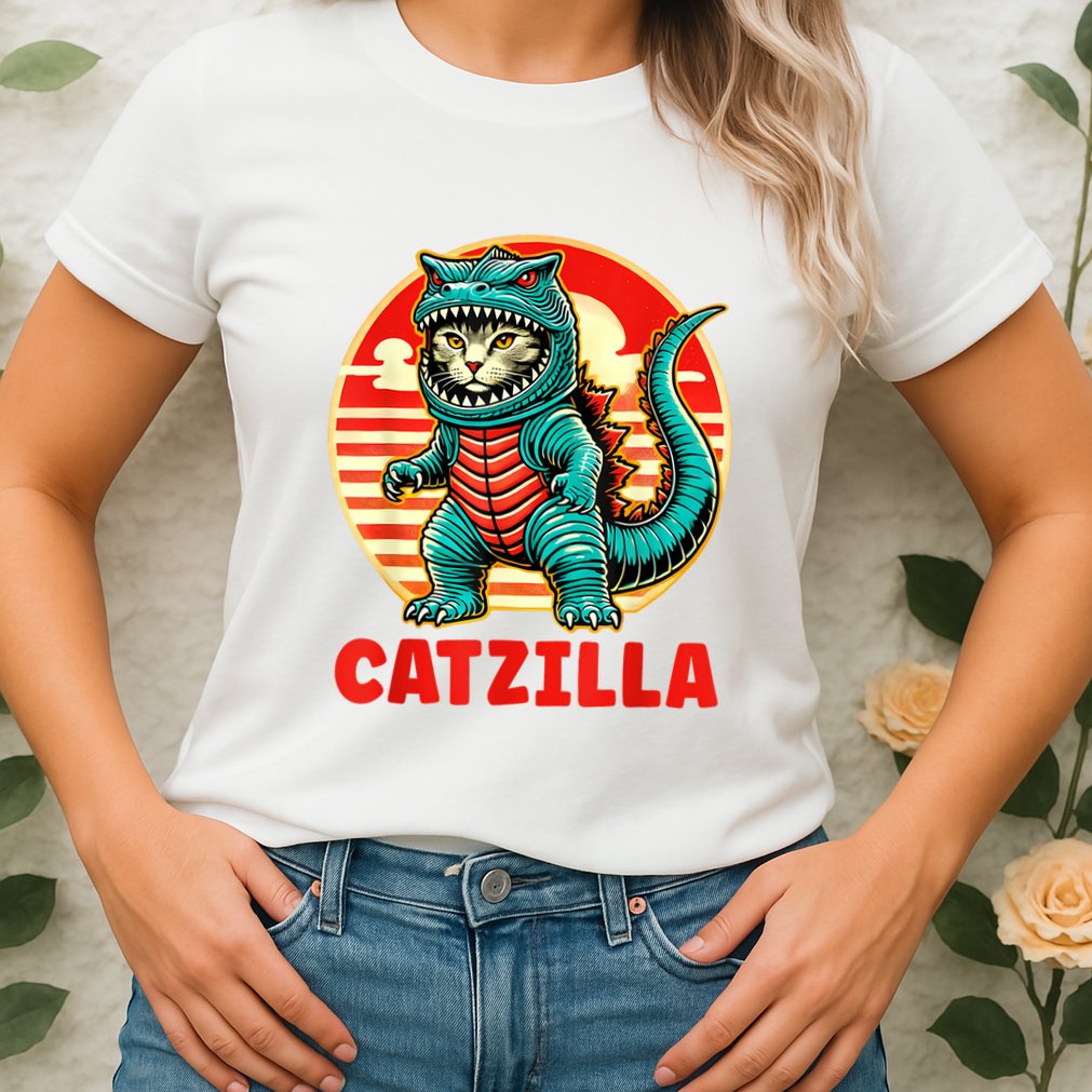 Cat Catzilla Cat Mom Cat Dad Womens T-Shirt
