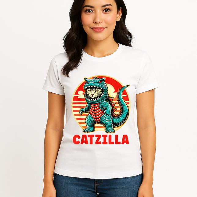 Cat Catzilla Cat Mom Cat Dad Womens T-Shirt