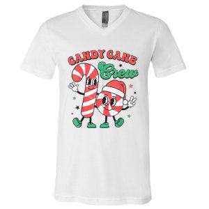 Candy Cane Crew Christmas V-Neck T-Shirt