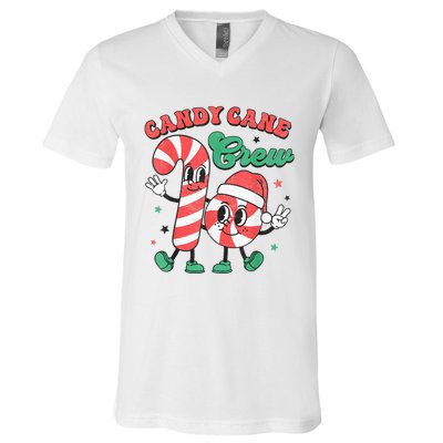 Candy Cane Crew Christmas V-Neck T-Shirt