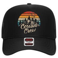 Cousin Crew Camping Outdoor Sunset Summer Camp High Crown Mesh Back Trucker Hat