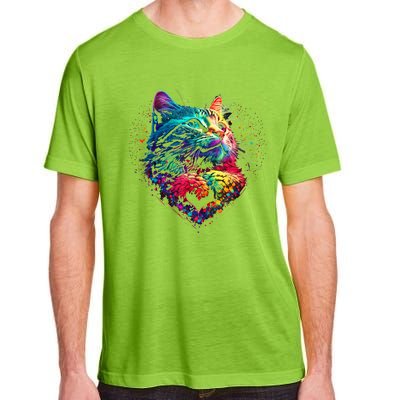 Cute Colorful Cat For Women's For Cat Lover Adult ChromaSoft Performance T-Shirt