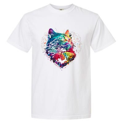 Cute Colorful Cat For Women's For Cat Lover Garment-Dyed Heavyweight T-Shirt