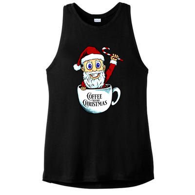 Coffee Christmas Ladies PosiCharge Tri-Blend Wicking Tank