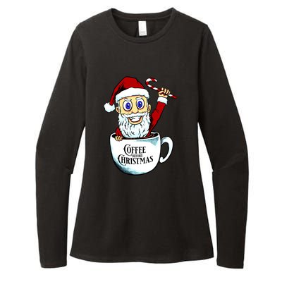 Coffee Christmas Womens CVC Long Sleeve Shirt