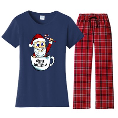 Coffee Christmas Women's Flannel Pajama Set