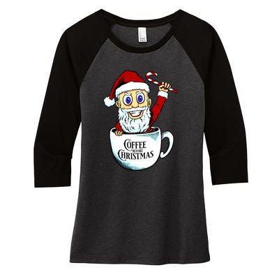 Coffee Christmas Women's Tri-Blend 3/4-Sleeve Raglan Shirt