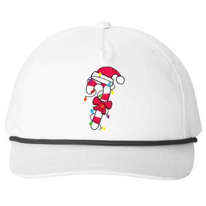 Christmas Candy Cane Santa Xmas Snapback Five-Panel Rope Hat