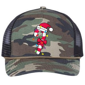 Christmas Candy Cane Santa Xmas Retro Rope Trucker Hat Cap