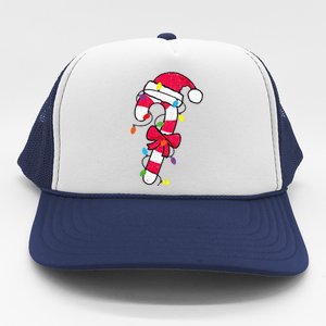 Christmas Candy Cane Santa Xmas Trucker Hat