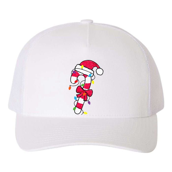 Christmas Candy Cane Santa Xmas Yupoong Adult 5-Panel Trucker Hat