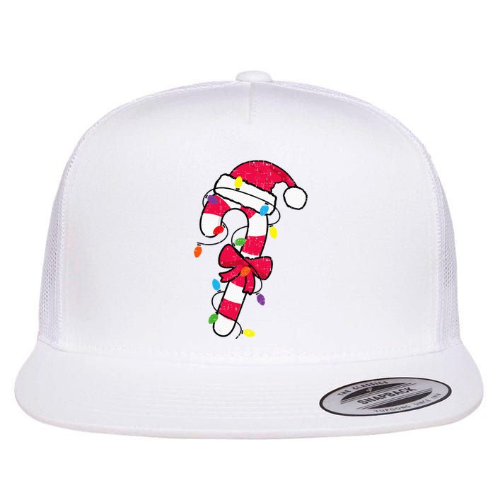 Christmas Candy Cane Santa Xmas Flat Bill Trucker Hat