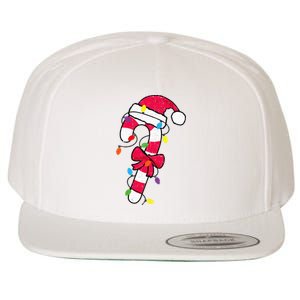 Christmas Candy Cane Santa Xmas Wool Snapback Cap