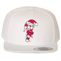 Christmas Candy Cane Santa Xmas Wool Snapback Cap