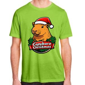 Capybara Christmas Cute Holiday Largest Holiday Rodent Funny Adult ChromaSoft Performance T-Shirt