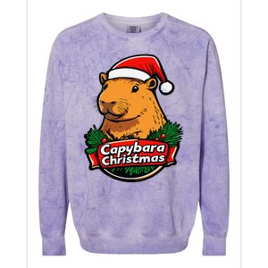 Capybara Christmas Cute Holiday Largest Holiday Rodent Funny Colorblast Crewneck Sweatshirt