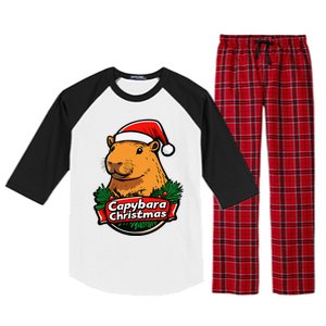 Capybara Christmas Cute Holiday Largest Holiday Rodent Funny Raglan Sleeve Pajama Set