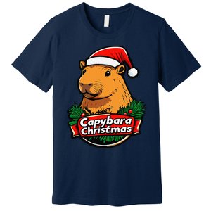 Capybara Christmas Cute Holiday Largest Holiday Rodent Funny Premium T-Shirt