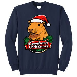 Capybara Christmas Cute Holiday Largest Holiday Rodent Funny Tall Sweatshirt