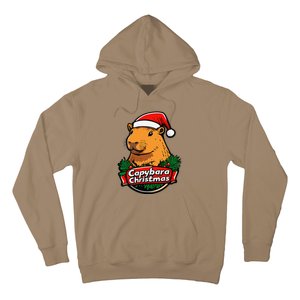 Capybara Christmas Cute Holiday Largest Holiday Rodent Funny Hoodie