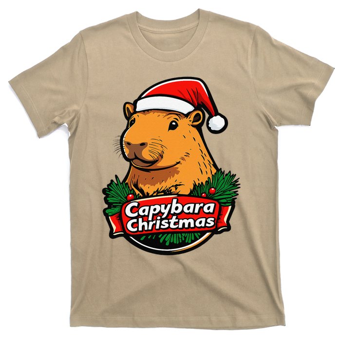 Capybara Christmas Cute Holiday Largest Holiday Rodent Funny T-Shirt