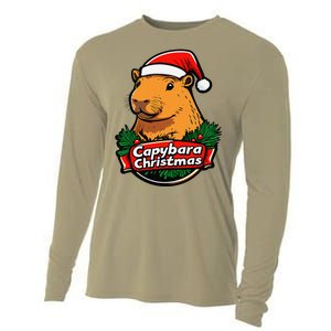 Capybara Christmas Cute Holiday Largest Holiday Rodent Funny Cooling Performance Long Sleeve Crew