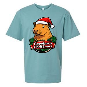 Capybara Christmas Cute Holiday Largest Holiday Rodent Funny Sueded Cloud Jersey T-Shirt