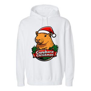 Capybara Christmas Cute Holiday Largest Holiday Rodent Funny Garment-Dyed Fleece Hoodie