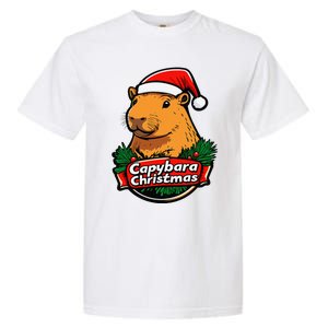 Capybara Christmas Cute Holiday Largest Holiday Rodent Funny Garment-Dyed Heavyweight T-Shirt