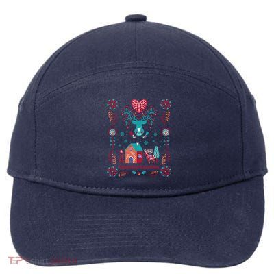 Cottagecore Christmas Cottage Core Xmas Hygge Swedish Nordic 7-Panel Snapback Hat