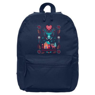 Cottagecore Christmas Cottage Core Xmas Hygge Swedish Nordic 16 in Basic Backpack